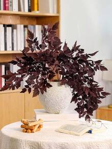 1 Pack Artificial Cimicifuga Plant Leaf Spray Faux Plum Cimicifuga Ramosa Leaf Branch Faux Fall Spray Silk Plants For Home Vase Wedding Garden Farmhouse Table Mantel Decor ,Ndoor Outdoor Thanksgiving Halloween Christmas Decoration Party Decor - Multicolor - View 1