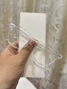 1 件女士休闲复古方形小框黑色平光眼镜，适合日常通勤和街头摄影 - 1pc 黑框白平 - 查看 15