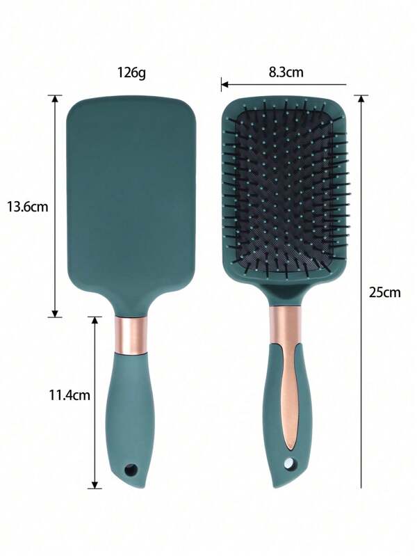 1 PIEZA Cepillo de masaje cabelludo grande con cojín antideslizante verde, alivio del dolor y crecimiento del cabello, peine rectangular para todo tipo de cabello, uso en seco y húmedo, accesorios para el cabello, kit de peinado, herramientas para el cabello, set de peinado