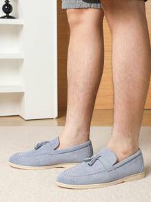 Men's Loafers Round Toe Casual Slip-On Dress Shoes, New 2025 Summer Versatile Business Work Oxfords, British Style Soft Bottom Handmade Large Size 43-46 (Run Small By 1/2 Size)
