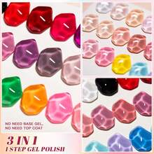 MEET ACROSS 7毫升一步式凝胶指甲油，美甲艺术三合一，可卸除UV/LED凝胶指甲油，无需底胶和封层，持久耐用，36种颜色，美甲DIY，适合家庭和美甲沙龙使用。 - 彩色 - 查看 5