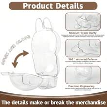 1 Transparent Protective Storage Box Display Box, Compatible With Labubu, Suitable For Plush Toys, Decorative Accessories, Jewelry Protective Covers, Character Accessories, Valentine's Day Gifts, Birthday Party Gifts, Christmas Gifts, Graduation Season Gifts