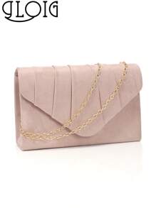 Presente de Dia dos Namorados Amor Feriado Data Bolsas de Mão Prateadas Design em V Corrente de Metal Glitter Lantejoulas Bolsas de Noite com Envelope Festa Casamento Casual Bolsas Femininas Banquete Jantar Bolsa