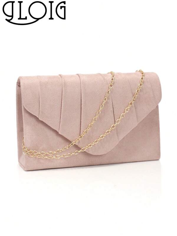Valentine's Day Gift Love Holiday Date Silver Clutch Bags V Design Metal Chain Glitter Sequined Evening Bags With Envelope Party Wedding Casual Lady Handbags Banquet Dinner Purse