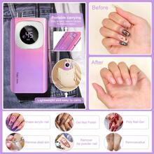 LIMEGIRL Limadora de uñas eléctrica profesional de 45,000 RPM, máquina de taladro de uñas recargable inalámbrica, adecuada para uñas de acrílico y gel, incluye 6 brocas y bandas de lijado, para uso en salón y hogar, apta para principiantes y profesionales - Multicolor - Ver 6