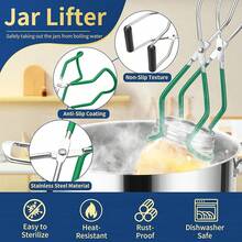 Glow HavenCanning Supplies Starter Kit,Canning Kit Beginners Of 9 With Jar Lifter,Wide Mouth Funnel,Wrench,Tongs,Lid Lifter,Bubble Popper,Canning Labels,Ladle,Measuring Spoon-Blue - màu xanh lá - Xem 8