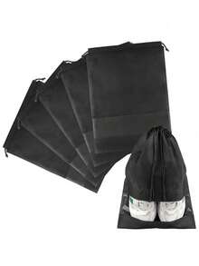 Trends2/5/10/20pcs Shoes Bag Closet Bag Bag Non-Woven Travel Bag Set Shoe Storage Shoe Organizer Shoe Bag Shoe Storage Box Drawstring Bag For Sneaker For Gym Shoes For Slippers For Running Shoes Travel Organizer Drawstring Shoes Pouch Shoes Cover Portable Dust-Proof For Men For Women Packing Cubes Travel Essential Cruise Essentials Vacation Essentials - Black - View 2