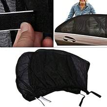 Parasol de Coche 2Pcs Parasol para la Ventana de Coche Bloqueador Reduce Calor Aislado y la Radiacion UVA de Vehiculos Camiones SUV Ventana Trasera Cortina Plegable Sun Visor Net - negro - Ver 6