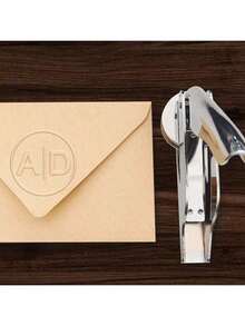 1 pieza Sello embosador personalizado, Sello embosador hecho a mano personalizado, Sello embosador de logotipo, Sello embosador de logotipo de boda, Sello embosador para libros de biblioteca - plata - Ver 9