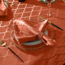 Mantel de poliéster con patrón de flores, a prueba de derrames, polvo y resistente a las arrugas, para decoración de mesa de cocina, comedor (rectangular/oblongo, 152.4 x 259.08 cm (8-10 asientos), - óxido Z - Ver 6