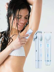 Multifunctional Shaver Rechargeable Electric Hair Removal Trimmer For Men And Women - Dual Head Shaver With USB Charging, Painless Wet And Dry Use 400mAh