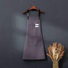 1pc Adjustable Cooking Apron, Unisex Plain Canvas Apron For Kitchen, Chef, Waiter, Barbecue, Hairdresser, Adult Large Pocket Apron, Kitchen Supplies