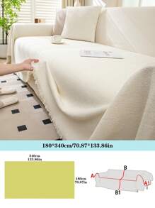 1PC All-Season Non-Slip Sofa Cover - Fit For Single, Double, Triple & Quad Sofas, Machine Washable, Modern Design Home Decor
