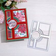 1pc Cross Background Frame Metal Die-Cutting Mold For Scrapbooking, Album Decor, Diary Embellishments, Greeting Card Crafting, Paper Crafts, No-Electricity Metal Template For Holiday Decorations & Supplies