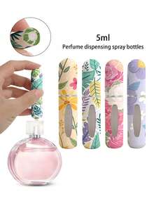 1个/4个装香水喷瓶，印花图案香水喷洒工具，底部注水喷雾瓶，可重复使用，多种款式可选，生日礼物，节日礼物，适合便携式5毫升香水瓶 - 彩色 - 查看 13