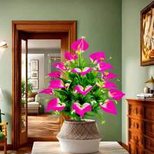 1 Bund mit 18 Köpfen Calla Lilien Künstliche Blumen für Heimdekoration, Wohnzimmer und Garten