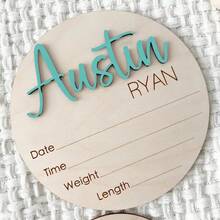 1 pieza Tablero de aviso de nacimiento para hospital, etiqueta de identificación de hospital, tablero de aviso de estado de nacimiento, etiqueta de madera para recién nacidos, etiqueta de identificación