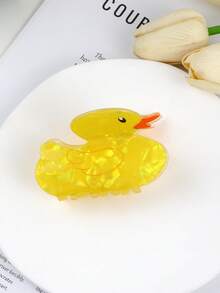 1pc透明闪粉一捏小鱼卡通女生中号抓夹适合派对通勤佩戴发饰时尚发饰优雅发夹女爪夹 - 彩色 - 查看 8