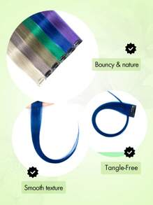 1 Peça Extensão de Cabelo Clipe em Cabelo Humano Extensões de Cabelo Remy Cabelo Humano Peças de Cabelo Destaque Cor Reta Clipe Invisível em Extensões de Cabelo Fantasias de Halloween para Essenciais de Festa Feriado Noiva Presente de Festival