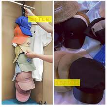 Hats Baseball Organizer Caps Hat Racks Ultimate 8-Cap Hold Baseball Cap Enthusiasts Organizer Closets Door Display Hat Hooks Wall Rack - màu đen - Xem 3