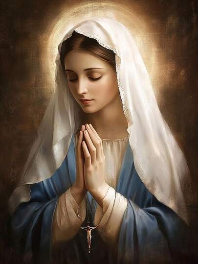 1 bộ tranh đính đá không khung 30*40cm/11,8*15,7 inch, Đức mẹ đồng trinh, mũi khoan kim cương tròn hoàn chỉnh, thích hợp cho người mới bắt đầu thêu kim cương tự làm thư giãn, lý tưởng để trang trí tường phòng ngủ và phòng khách, món quà tuyệt vời cho mọi người