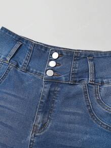 Nouveaux jeans skinny déchirés stretch pour femmes avec taille haute et boutonnière, polyvalents et