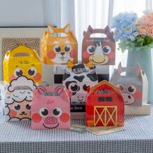 8 Stücke/16 Stücke/24 Stücke Bauernhof-Tier Party Geschenkboxen, Landhausstil Party Süßigkeiten Geschenkboxen für Geburtstagsparty Dekorationen, 8 Valentinstag Designs