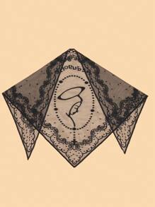 1pc Women's New Portrait Jacquard Triangle Scarf Headscarf Shawl, Elegant & Fashionable For All Seasons, Women's Functional Outdoor Breathable Lightweight Exquisite Head Wrap, Shawl, Suitable For Party, Church