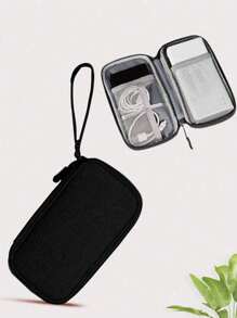 1pc Digital Accessories Storage Bag, Electronic Organizer Travel Universal Cable Pouch, Suitable For Phone Case, Data Cable, Coin Purse, Jewelry, Classified Storage Compartments, Power Bank, Mouse, Charger, Cable, Pencil Case, Hard Drive, Protective Cover, Washable Travel Storage Pouches