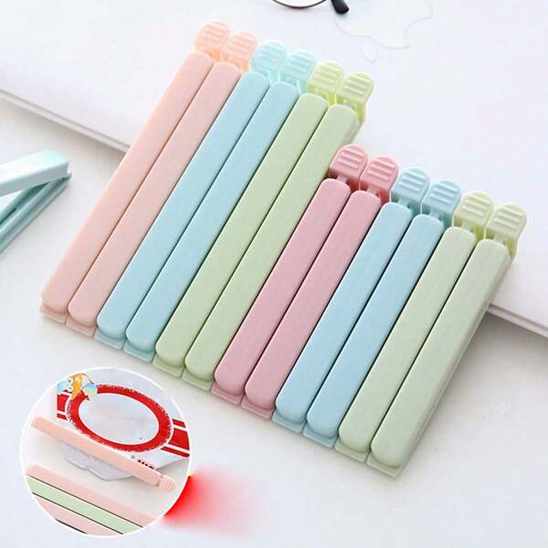 5/10pcs Food Bag Sealing Clips, Multifunctional Reusable Food Preservation Sealing Clips, 4.7 Inches And 6 Inches, For Various Plastic Bags And Snack Bags, Kitchen Organizers And Storage, Kitchen Accessories, Random Color.