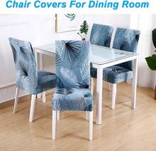 Blue Chair Covers For Dining Room 6 Pack,Stretch Spandex Parsons Chair Slipcover Set Of 6,Washable Anti-Dust Chair Seat Cover For Kitchen,Wedding,Party - Blue - View 2