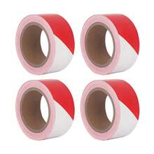 CILIA 4.5cm X 100m (1.77in) Caution Tape, Danger, Construction Site, Work Area - Red and White - View 9