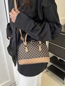 Yogodlns 时尚贝壳包女士小图案设计钱包和手提包单肩斜挎包女士日常使用高品质复古手拿包斜挎包女士简约设计师小手提包