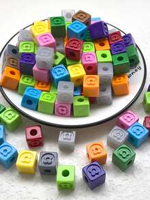 10 件亚克力多巴胺分子形状圆形方形小花四叶草珠 DIY 手机饰品，珠宝制作配件