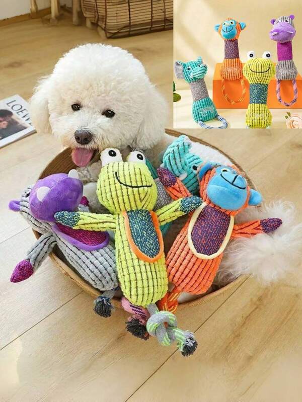 1pc New Knotted Pet Chewing Toys, Dog Teeth Grinding & Cleaning Interactive Voice Plush Toys