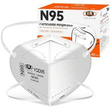 2025 Mask NIOSH Approved 60-Pack, Particulate Respirator  Face Masks Universal Fit - Individually Wrapped - White - 100 Pack - View 8