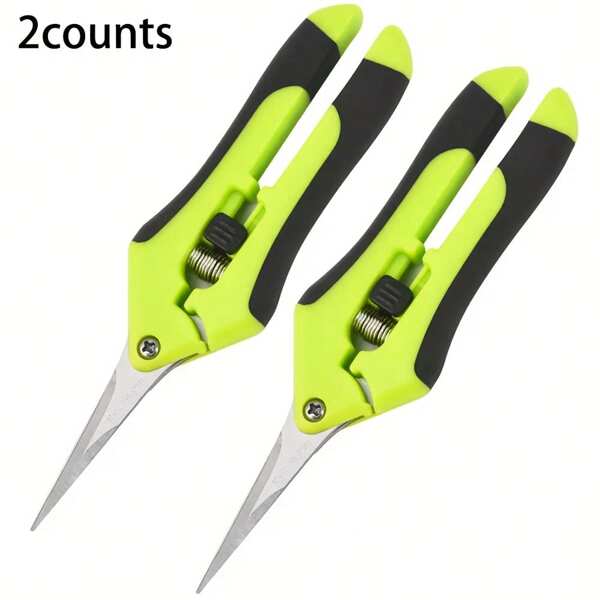 2 piezas de tijeras de podar de acero inoxidable, tijeras para ramas de flores, herramienta de mano para poda, jardinería y cuidado del césped, suministros para el jardín