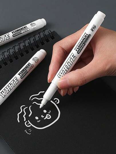 Permanent Waterproof Markers, Quick-Drying Black Paint Pens, Non-Fading, Acrylic Markers Waterproof, Permanent Black Markers, Suitable For Paper, Ceramic, Glass, Wood, Metal, Fabric. Specialized For Painting, Writing, Graffiti, Marking. Stationery Supplies