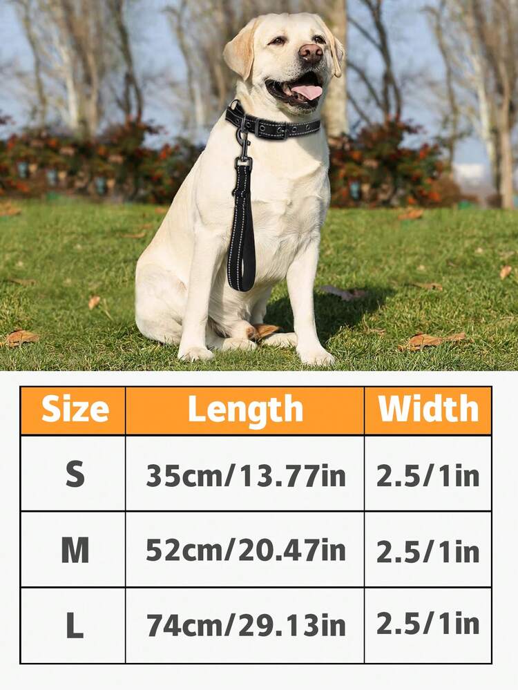 结实的短狗牵引绳 - 交通垫手柄 - 重型 - 短尼龙狗头用于训练控制 - 反光链适用于中大型犬的散步训练 - 彩色 - 查看 4