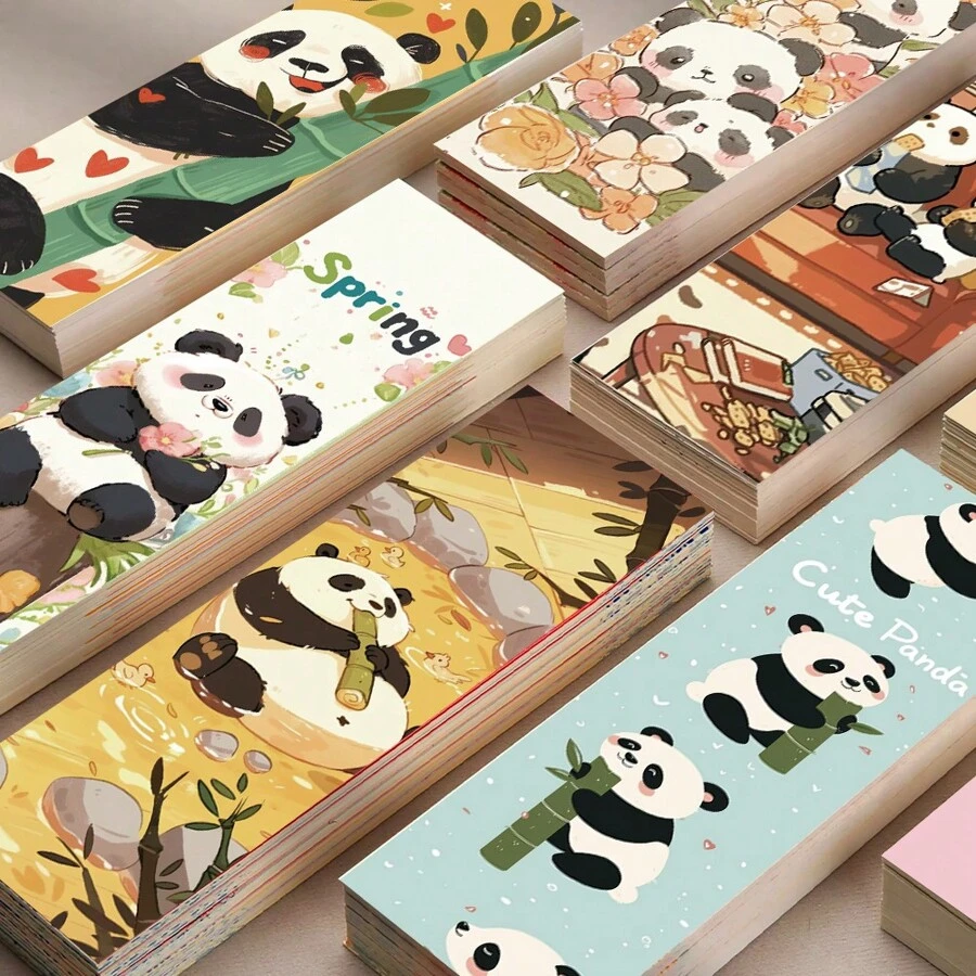 SCXXBSW 30 Stücke süße Panda Lesezeichen, süße wasserfeste Cartoon Lesezeichen, verwendbar zum Dekorieren von DIY Lesezeichen wie Bücher, Kunstbücher, Notizbücher, für Schulbedarf, Schulanfang
