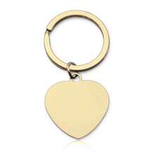 个性化激光雕刻心形钥匙扣，单人和情侣款式，情侣金属吊坠，周年纪念礼物，教师节礼物