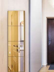 2/4/8/10pcs Decorative Mirror Wall Stickers, Interchangeable, Acrylic Mirror Surface, Suitable For Bedroom, Home Gym, Bathroom (For Decoration Only, Not For Actual Use) Home Decor Back To School Room Decor School Supplies - Gold - View 7