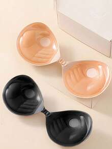 Hidden Strapless Sticky Bra Sexy Silicone Breast Stickers For Women Gathered Up Wedding Dress Suspenders Dress Special For Small Chest Flat Chest Thickened Big Palm Cup Nipple Stickers Invisible Breast Pads - Multicolor - View 2