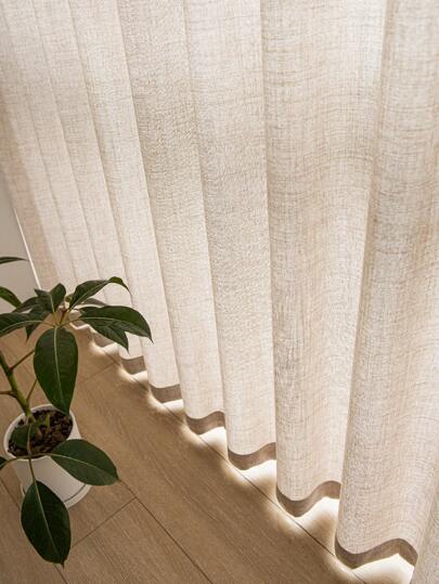 1pc Linen Modern Linen Gauze Curtain - Japanese Linen Style, Rod Pocket Design, Suitable For Living Room And Bedroom - Sheer And Light Filtering Curtain, Living Room Curtain, Bedroom Curtain (180g Fabric Weight)