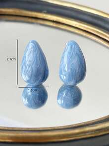 1 par de pendientes elegantes y de moda con forma de gota de agua de colores - Marfil - Ver 6