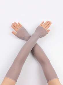 1 Pair Lace Net Gloves For Wedding Party Cosplay, Tight-Fitting Sexy Breathable Thin Half Arm Sleeve Cover, For Cycling Sun Protection