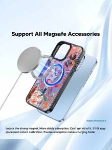 Funda de teléfono de diseño reciente, carga inalámbrica magnética de 360°, marco de silicona suave, placa acrílica transparente, patrones de pintura exquisitos. Esta funda de teléfono es de alta definición, alta transparencia, no se amarillea, a prueba de caídas y golpes, adecuada para 11, 12, 13, 14, 15, 16, 16 PROMAX, 15 PROMAX, 14 PROMAX, 14/15 plus, 12 PRO, 13 PRO, 14 PRO, 15 PRO, 16 PRO, 16 plus