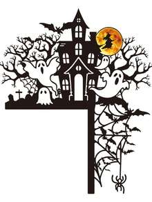 万圣节幽灵金属门角装饰 - 蜘蛛网、月亮和蝙蝠图案 | 适用于壁炉、窗框和天花板装饰 | 万圣节装饰、卧室装饰、墙面装饰的理想家庭礼物