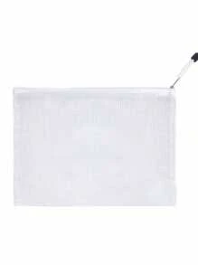 10/20pcs A4 Mesh Zipper Bags, PVC Mesh Zipper Pouches, Waterproof Plastic Mesh Zipper Envelopes, File Folders, Multi-Purpose Mesh Organizer Bags, Transparent Document Storage Bags Back To School