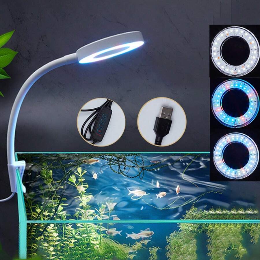 1pc 8W Adjustable USB Clamp Lamp For Aquarium Plants